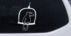Cute Bird On Swing Car or Truck Window Decal Sticker