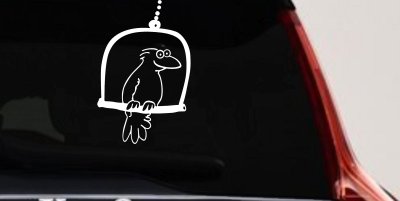 Cute Bird on Swing Decal for Car Truck Window - Vinyl Sticker
