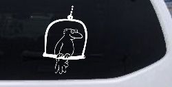 Cute Bird On Swing Car or Truck Window Decal Sticker