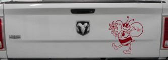 Cute Honey Bee with Flower Car Truck Window Vinyl Decal Sticker (Burgundy)