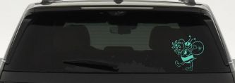 Cute Honey Bee with Flower Car or Truck Window Decal Sticker (Mint)