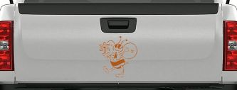 Cute Honey Bee with Flower Car Truck Window Vinyl Decal Sticker (Nut Brown)