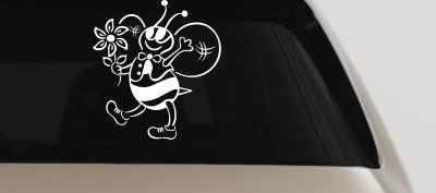 Cute Honey Bee with Flower Car Truck Window Vinyl Decal Sticker