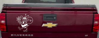 Cute Honey Bee with Flower Car or Truck Window Decal Sticker (White)