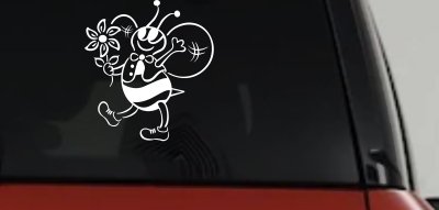 Cute Honey Bee with Flower Car Truck Window Vinyl Decal Sticker