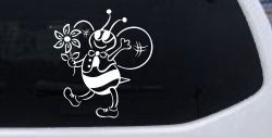 Cute Honey Bee with Flower Car or Truck Window Decal Sticker