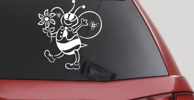 Cute Honey Bee with Flower Car Truck Window Vinyl Decal Sticker