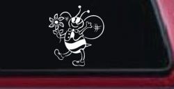 Cute Honey Bee with Flower Car or Truck Window Decal Sticker