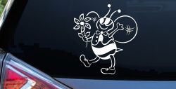 Cute Honey Bee with Flower Car or Truck Window Decal Sticker