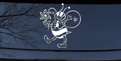 Cute Honey Bee with Flower Car or Truck Window Decal Sticker