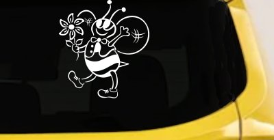 Cute Honey Bee with Flower Car Truck Window Vinyl Decal Sticker