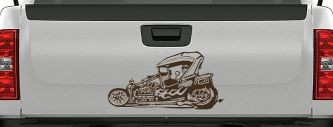 Rat Hot Rod Car or Truck Window Decal Sticker (Brown)