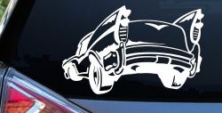 Classic Big Fin Muscle Car Car or Truck Window Decal Sticker
