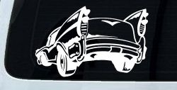 Classic Big Fin Muscle Car Car or Truck Window Decal Sticker