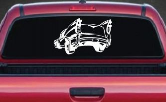 Classic Big Fin Muscle Car Car or Truck Window Decal Sticker