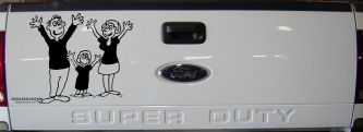 Mom Dad Daughter Family Decal Stick Family Car or Truck Window Decal Sticker (Black)