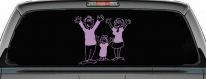 Mom Dad Daughter Family Decal Stick Family Car or Truck Window Decal Sticker (Lilac)