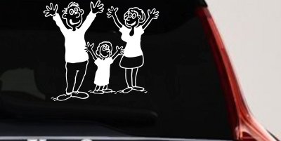 Mom Dad Daughter Family Car Decal Vinyl Sticker Window Decor