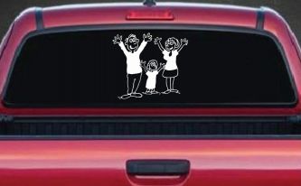 Mom Dad Daughter Family Decal Stick Family Car or Truck Window Decal Sticker