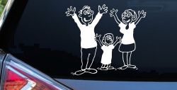 Mom Dad Daughter Family Decal Stick Family Car or Truck Window Decal Sticker