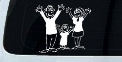 Mom Dad Daughter Family Decal Stick Family Car or Truck Window Decal Sticker
