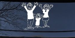 Mom Dad Daughter Family Decal Stick Family Car or Truck Window Decal Sticker