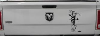 Golf Swing Sports Car or Truck Window Decal Sticker (Black)