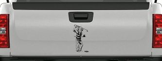 Golf Swing Sports Car or Truck Window Decal Sticker (Black)