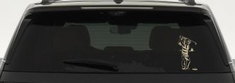 Golf Swing Sports Car or Truck Window Decal Sticker (Desert Sand)