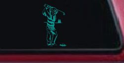 Golf Swing Sports Car Truck Window Vinyl Decal Sticker (Turquoise)