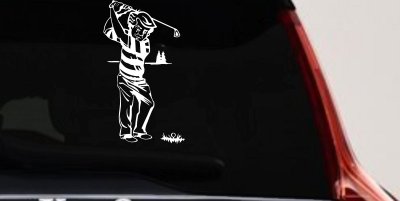 Golf Swing Sports Car Truck Window Vinyl Decal Sticker