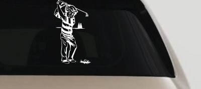 Golf Swing Sports Car Truck Window Vinyl Decal Sticker