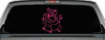 Cute Pig BBQ Car or Truck Window Decal Sticker (Hot Pink)