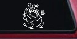 Cute Pig BBQ Car or Truck Window Decal Sticker
