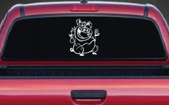 Cute Pig BBQ Car or Truck Window Decal Sticker