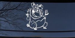 Cute Pig BBQ Car or Truck Window Decal Sticker