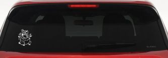 Cute Pig BBQ Car or Truck Window Decal Sticker (White)