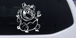 Cute Pig BBQ Car or Truck Window Decal Sticker