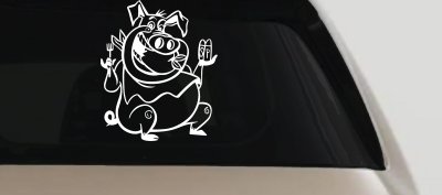 Cute Pig BBQ Decal for Car Truck Windows - Fun Vinyl Sticker