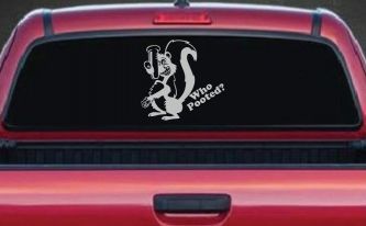 Funny Skunk Poot Decal Car Truck Window Vinyl Sticker Humorous Auto Graphic (Light Gray)