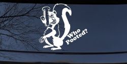 Funny Skunk Who Pooted Funny Car or Truck Window Decal Sticker