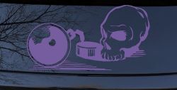 Skull Ball Chain Car Truck Decal Vinyl Sticker Window Graphic Art (Purple)