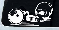 Skull Ball and Chain Car or Truck Window Decal Sticker