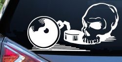 Skull Ball and Chain Car or Truck Window Decal Sticker