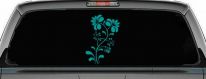 Swirl Leaf Flowers And Vines Car or Truck Window Decal Sticker (Turquoise)