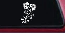 Swirl Leaf Flowers And Vines Car or Truck Window Decal Sticker