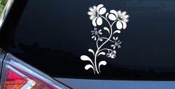 Swirl Leaf Flowers And Vines Car or Truck Window Decal Sticker