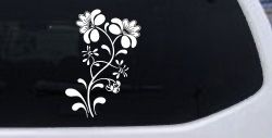 Swirl Leaf Flowers And Vines Car or Truck Window Decal Sticker