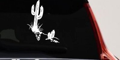 Cactus Long Horn Skull Western Car Truck Window Decal Sticker Vinyl