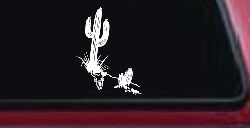 Cactus and Long Horn Skull Western Car or Truck Window Decal Sticker